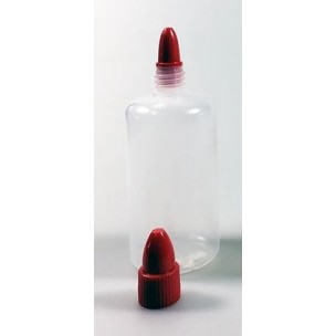 Plastiek fles 100 ml - rode dop