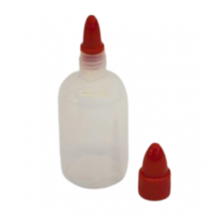 Plastiek fles 50ml - rode dop - 5+1 gratis